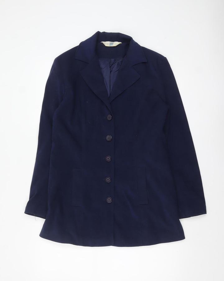 New Look Women's Blue Blazer Jacket UK 14 Lined Classic Style