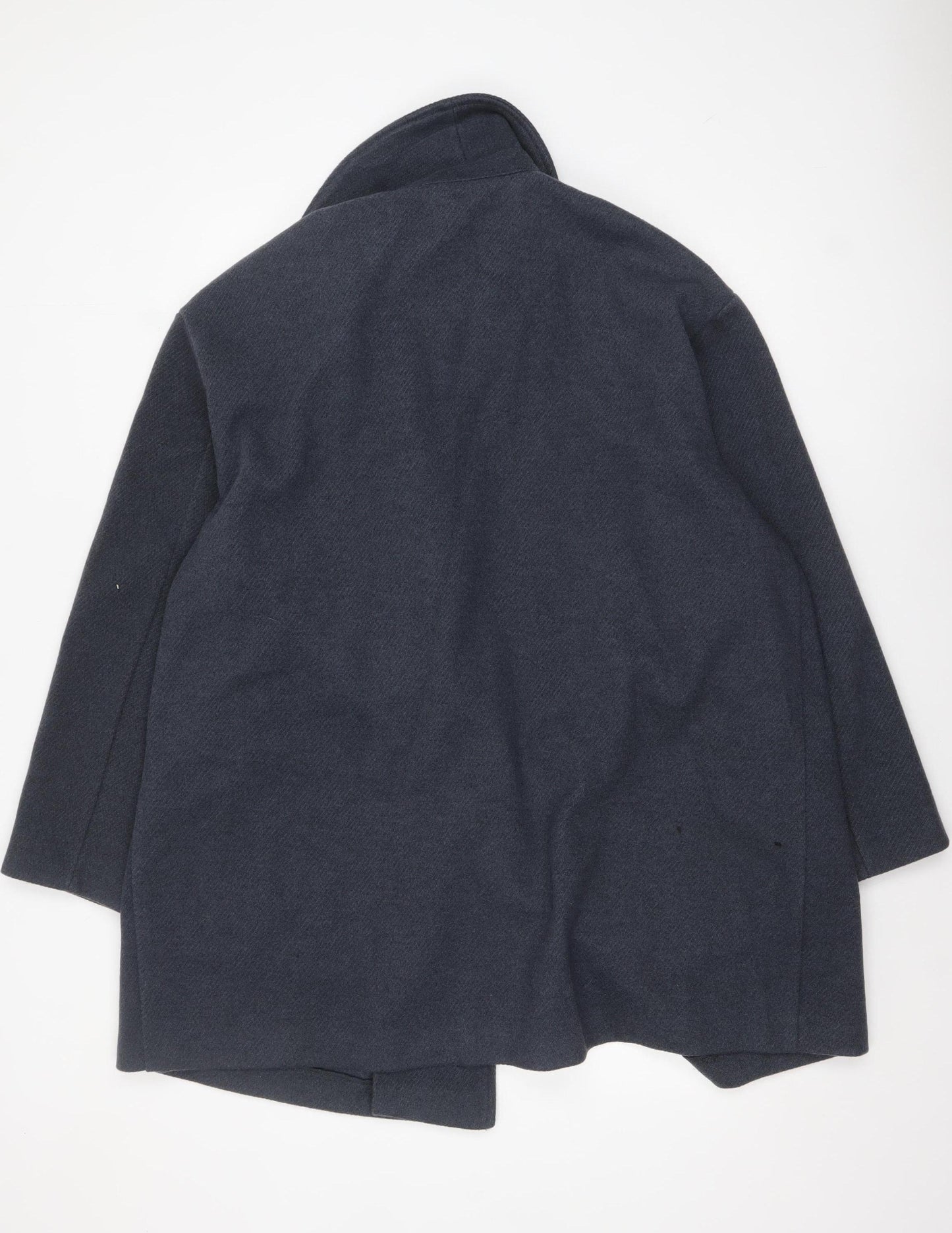 Tu Men's Navy Blue Mid-Length Single-Breasted Coat XL Polyester Blend