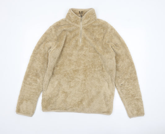 Mountain Warehouse Women's Beige Fleece 1/2 Zip Pullover Sweatshirt Size S