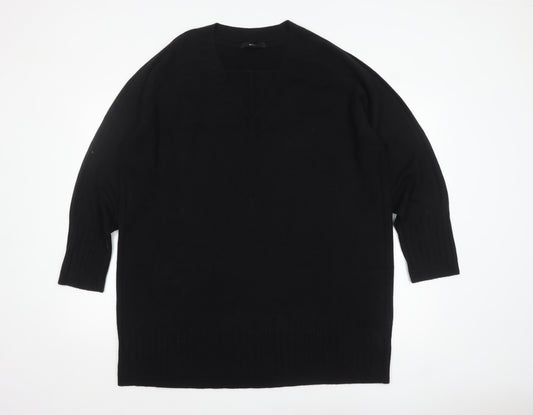 Next Mens Black XL V-Neck Acrylic Knit Jumper