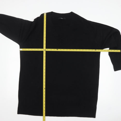 Next Mens Black XL V-Neck Acrylic Knit Jumper
