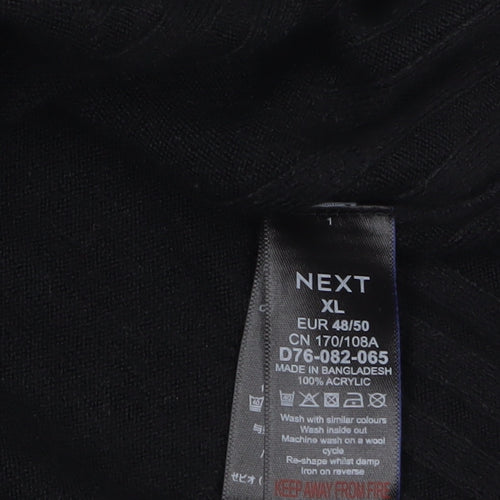 Next Mens Black XL V-Neck Acrylic Knit Jumper