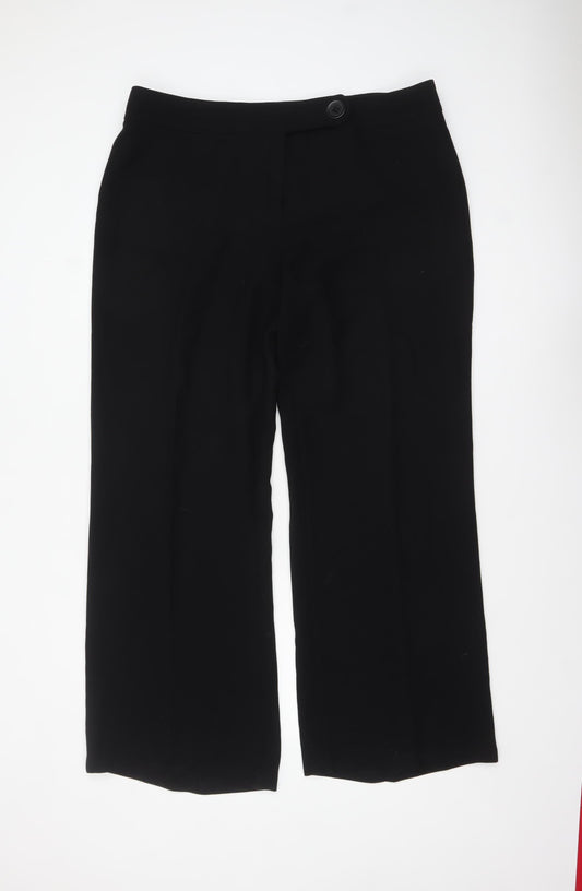Marks and Spencer Women Black Size 20 Long Straight Leg Trousers