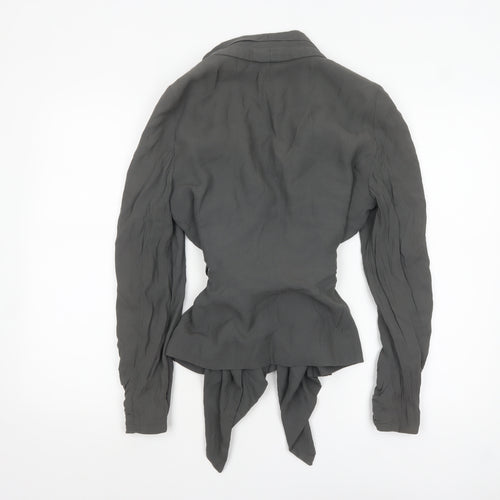 Zara Woman Grey Belted Blazer Jacket L UK 14 Women's Elegant Style