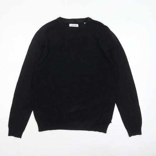 Jack & Jones Men's Black Cotton Crew Neck Pullover Jumper M