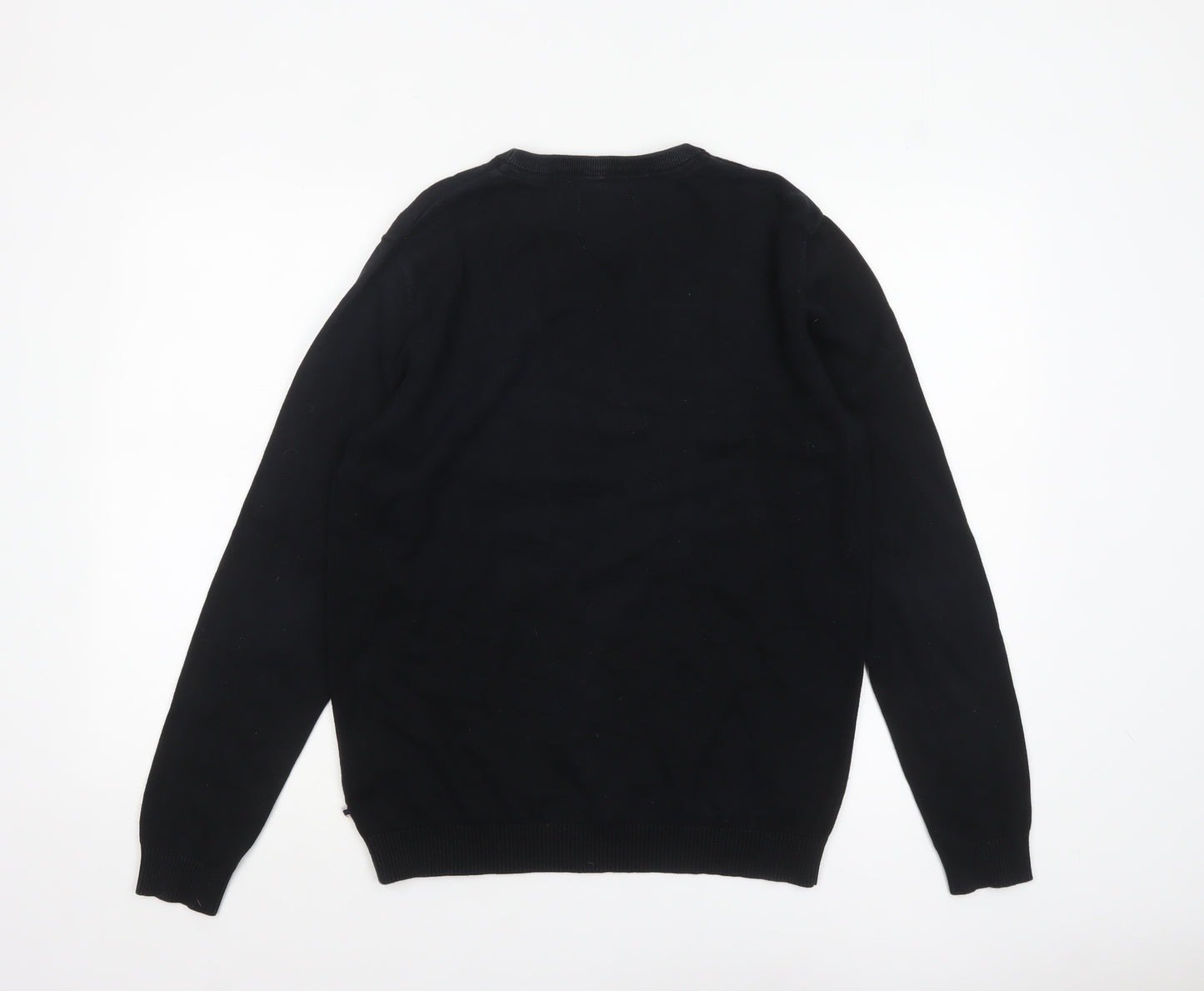 Jack & Jones Men's Black Cotton Crew Neck Pullover Jumper M