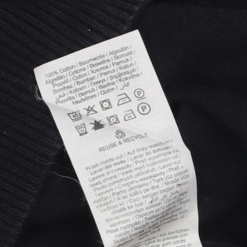 Jack & Jones Men's Black Cotton Crew Neck Pullover Jumper M