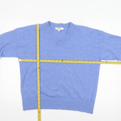 Marks and Spencer Women's Blue V-Neck Pullover Jumper Size M