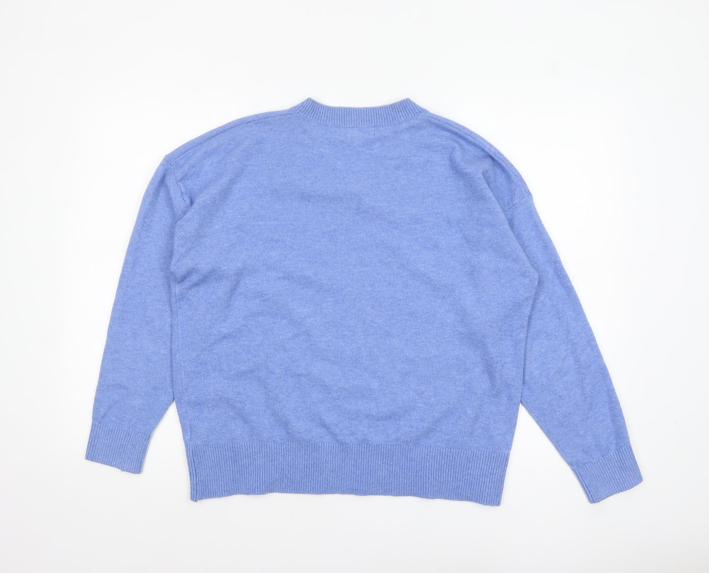 Marks and Spencer Women's Blue V-Neck Pullover Jumper Size M