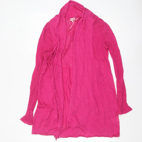 Phase Eight Women’s Pink Linen Long Sleeve Open Cardigan Size 12