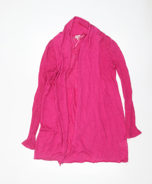 Phase Eight Women’s Pink Linen Long Sleeve Open Cardigan Size 12