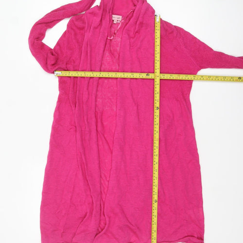 Phase Eight Women’s Pink Linen Long Sleeve Open Cardigan Size 12