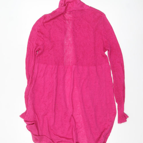 Phase Eight Women’s Pink Linen Long Sleeve Open Cardigan Size 12