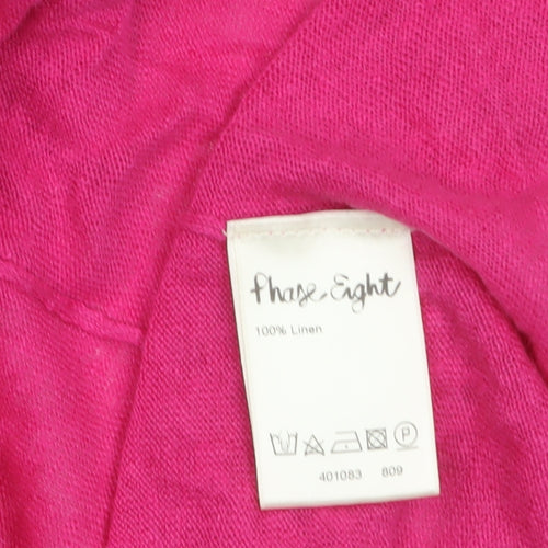 Phase Eight Women’s Pink Linen Long Sleeve Open Cardigan Size 12