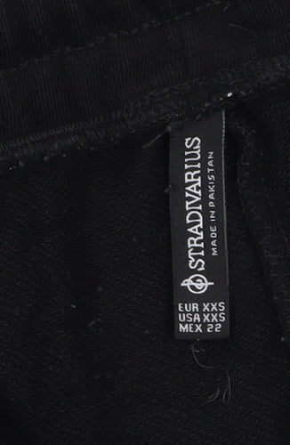 Stradivarius Women Black 2XS Jogger Sweatpants Elastic Waist