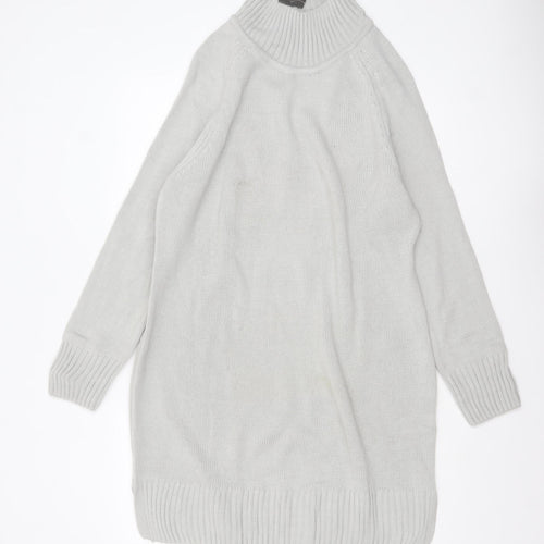 Avenue Women’s Grey Roll Neck Long Sleeve Tunic Jumper Size 16
