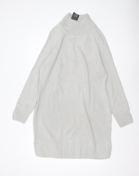 Avenue Women’s Grey Roll Neck Long Sleeve Tunic Jumper Size 16