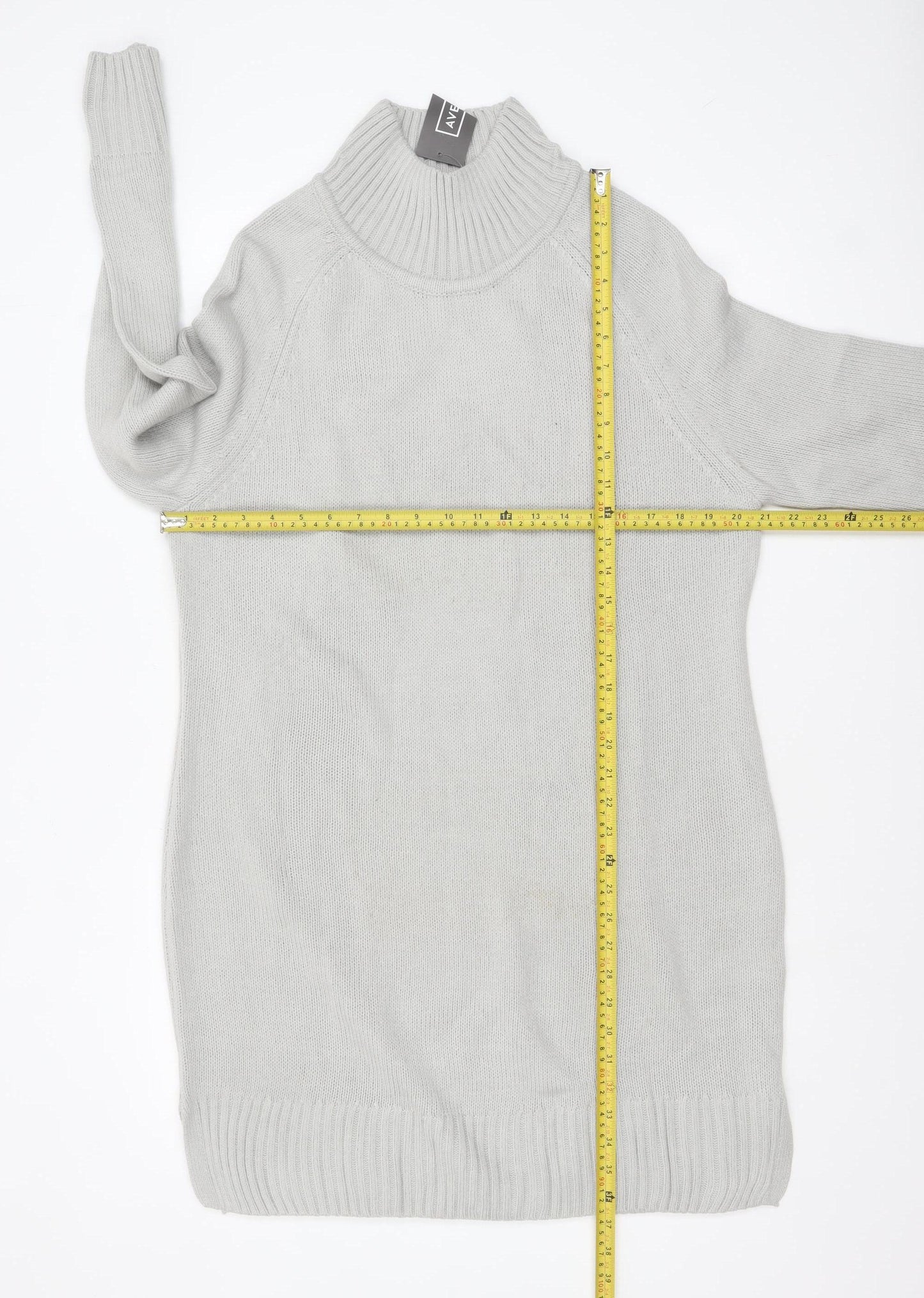 Avenue Women’s Grey Roll Neck Long Sleeve Tunic Jumper Size 16
