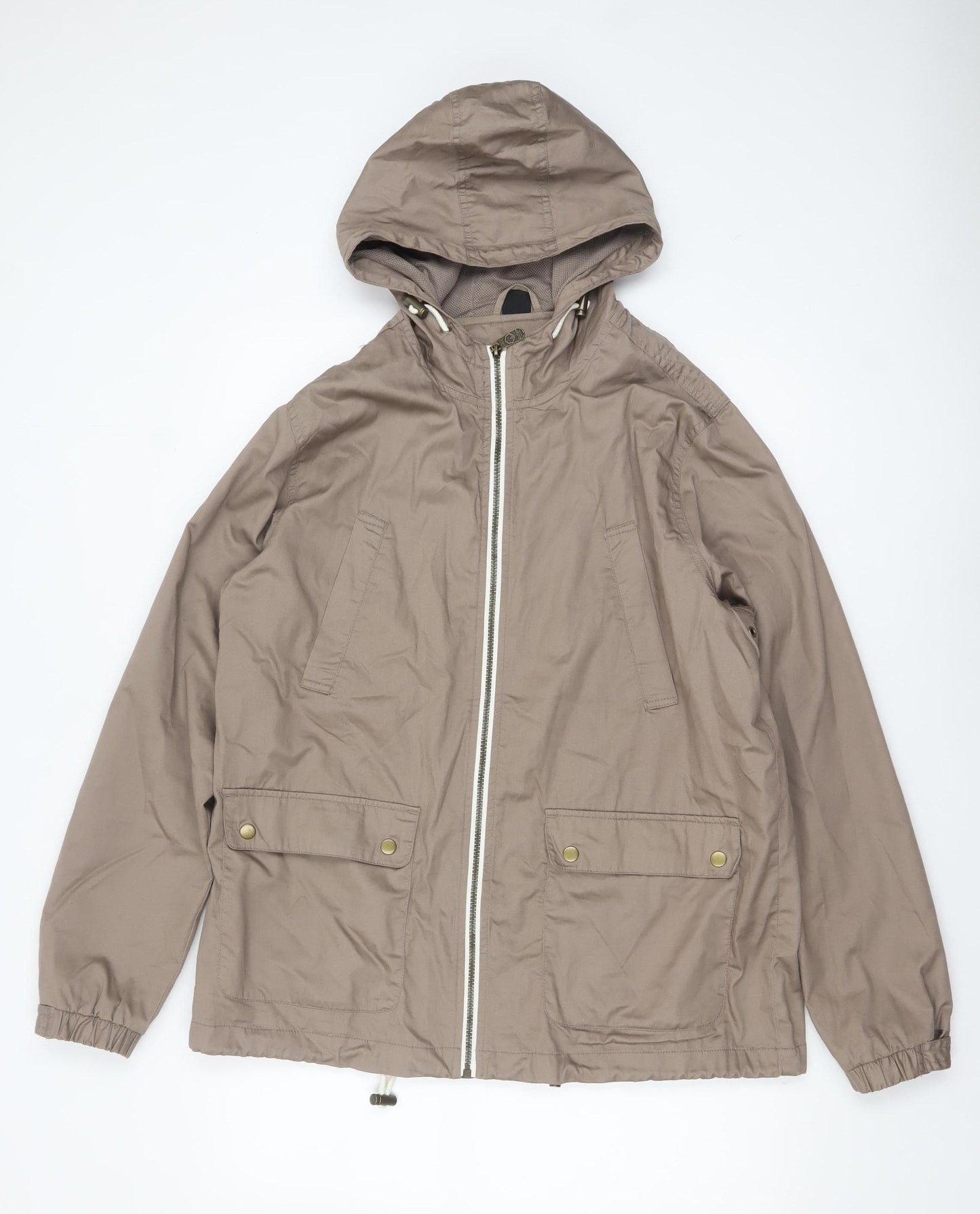 Cotton Traders Women Beige Hooded Anorak Jacket L