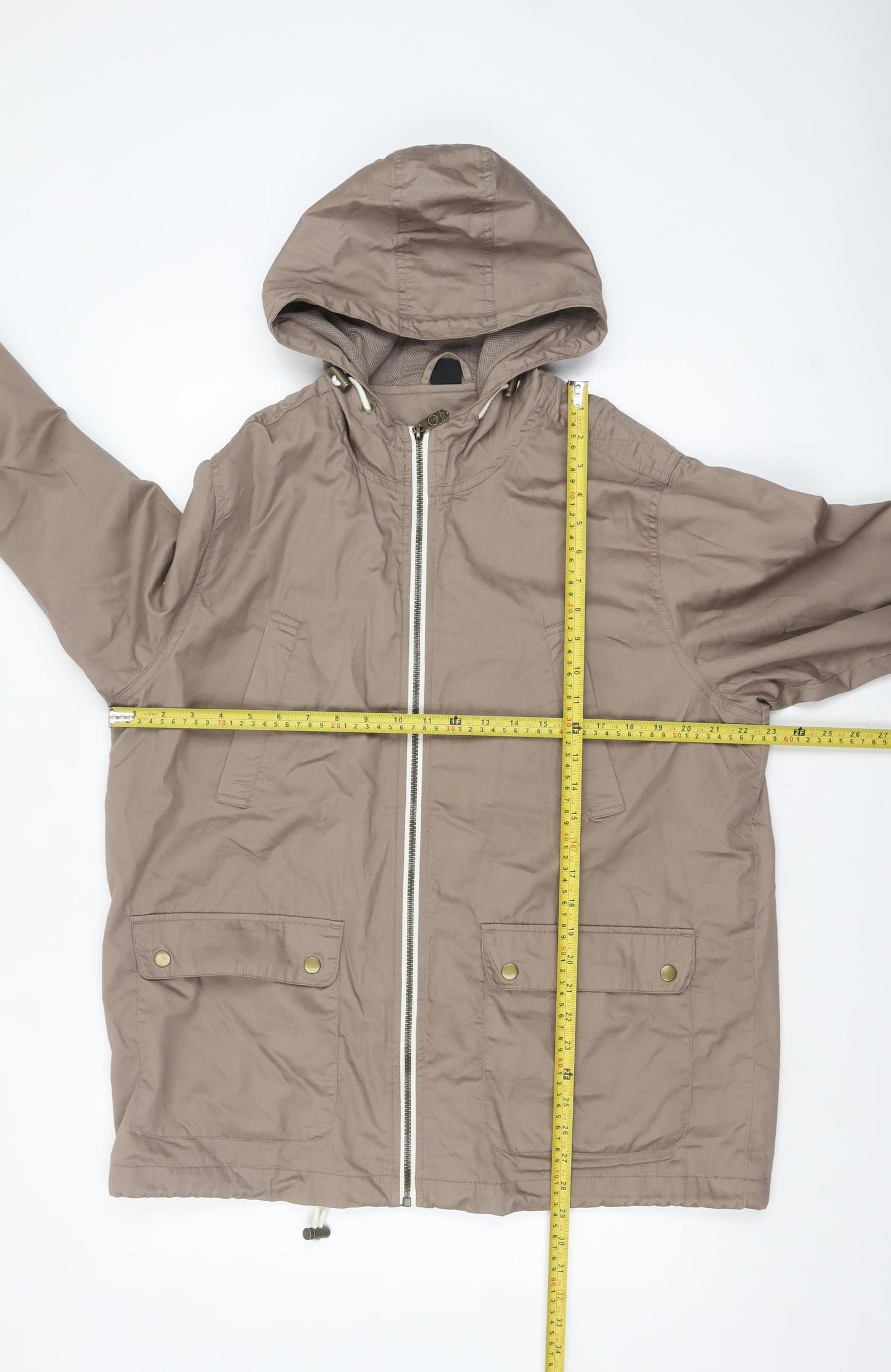 Cotton Traders Women Beige Hooded Anorak Jacket L