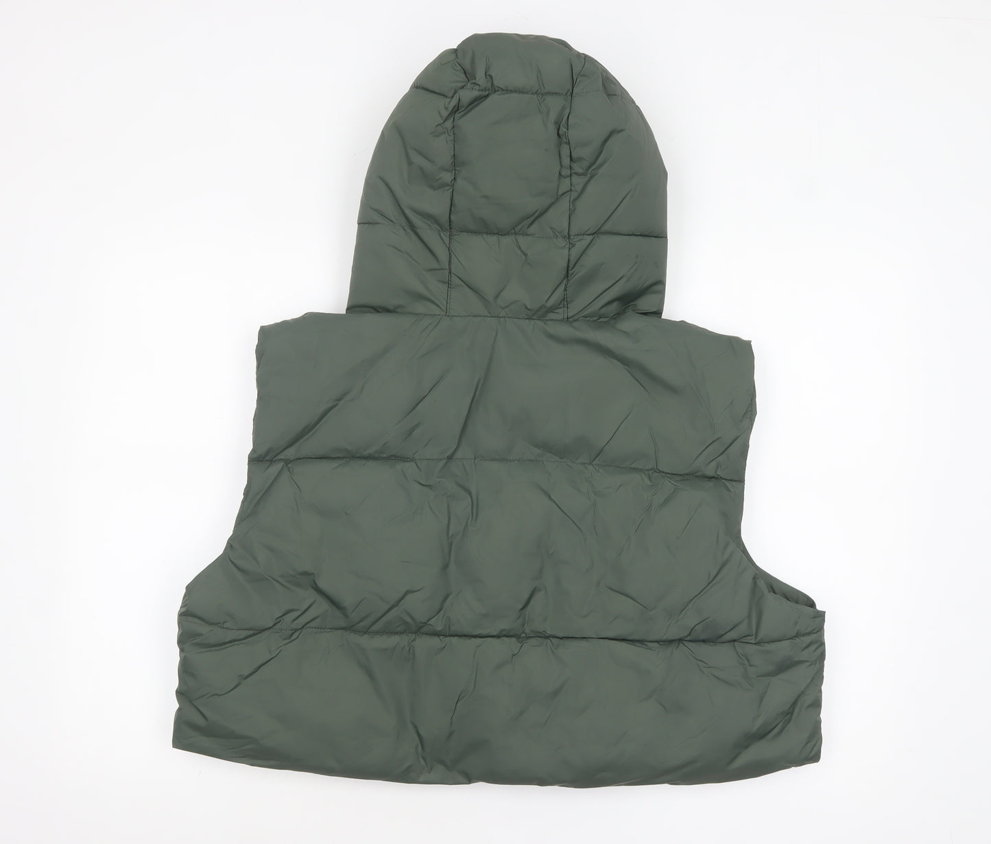ASOS Womens Green Hooded Puffer Waistcoat Size 12 Regular Fit
