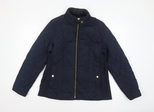 George Women's Blue Quilted Mid-Length Jacket Size 18