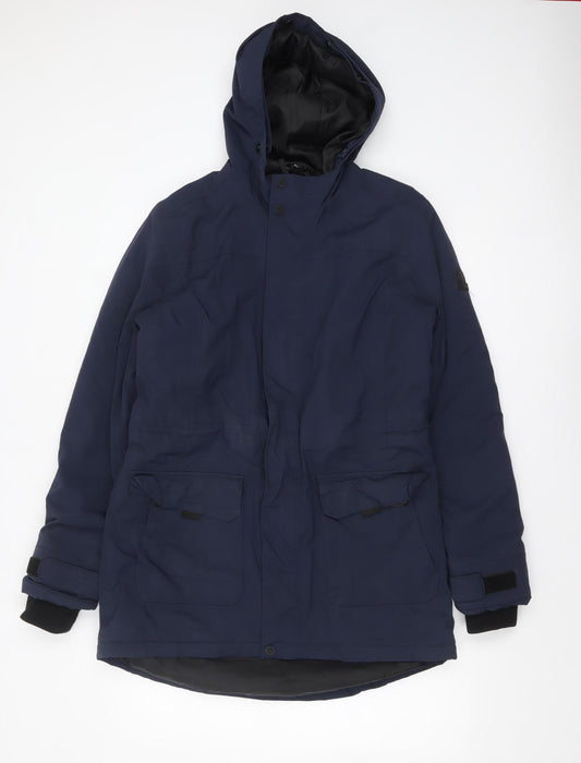 TOG24 Women’s Blue Waterproof Parka Jacket Size 12 Winter Hooded