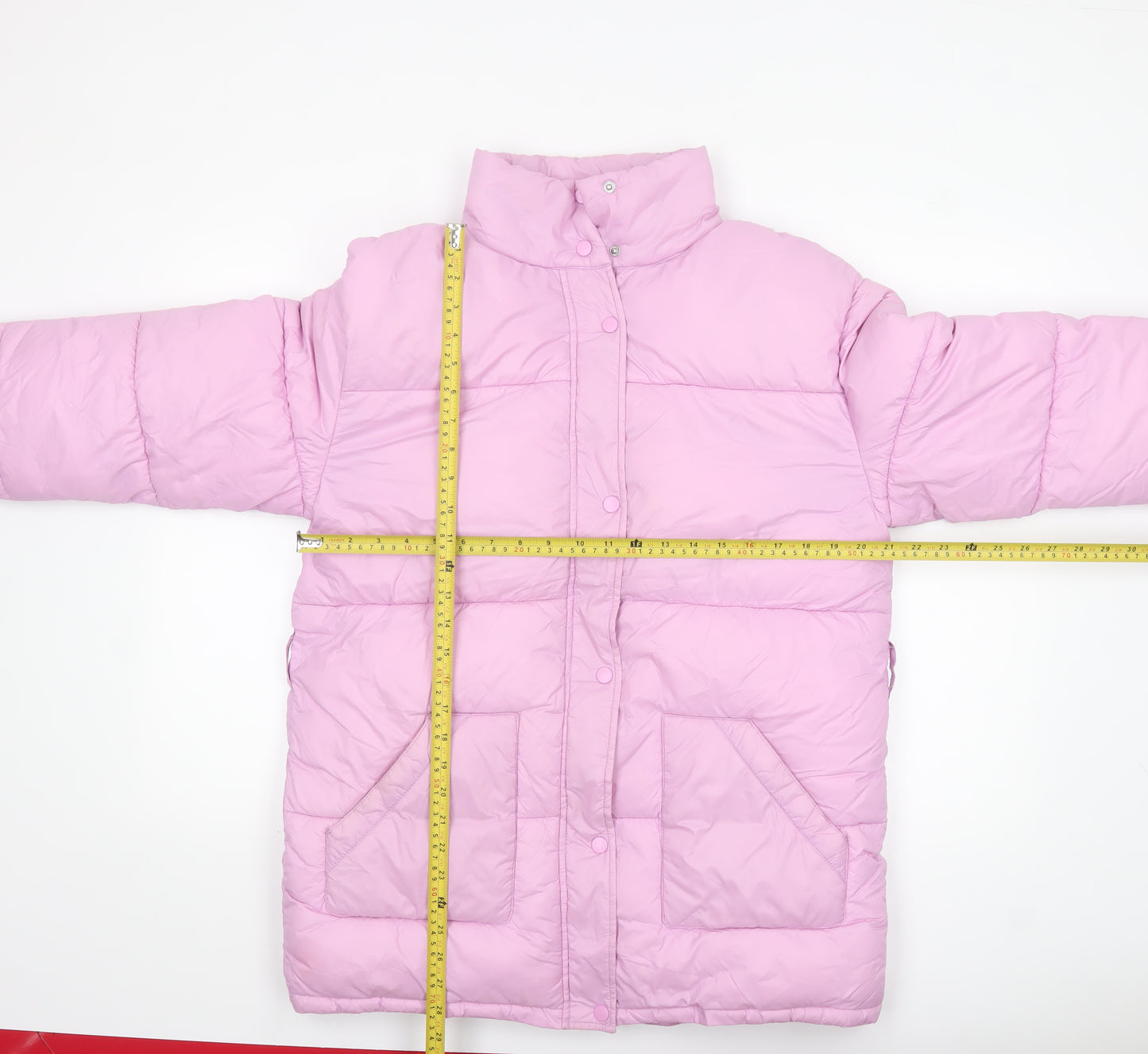 Influence Womens Pink Puffer Jacket UK 12 Winter Quilted Mid-Length Coat