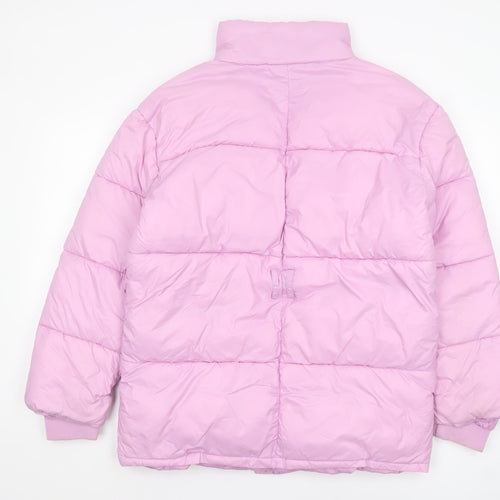 Influence Womens Pink Puffer Jacket UK 12 Winter Quilted Mid-Length Coat