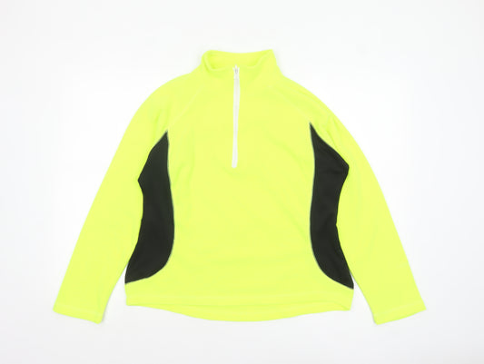 Peter Storm Women Yellow 1/2 Zip Pullover Fleece Sweatshirt Size 14