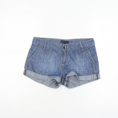 Mango Women Blue Denim Cotton Chino Shorts Size 6