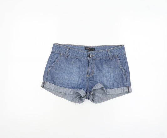 Mango Women Blue Denim Cotton Chino Shorts Size 6