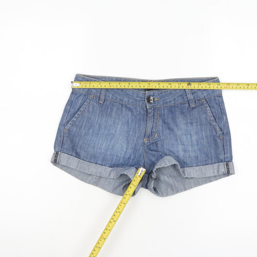 Mango Women Blue Denim Cotton Chino Shorts Size 6