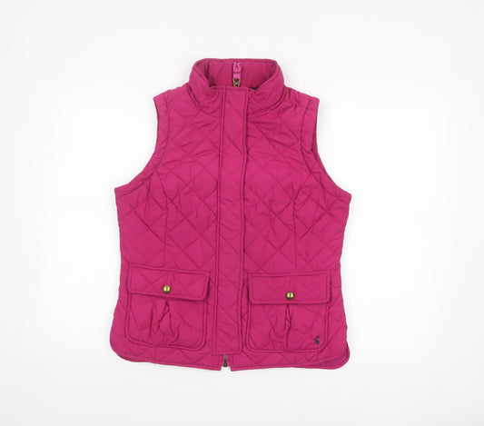 Joules Women's Pink Quilted Waistcoat Gilet UK 12 Sleeveless Outdoor