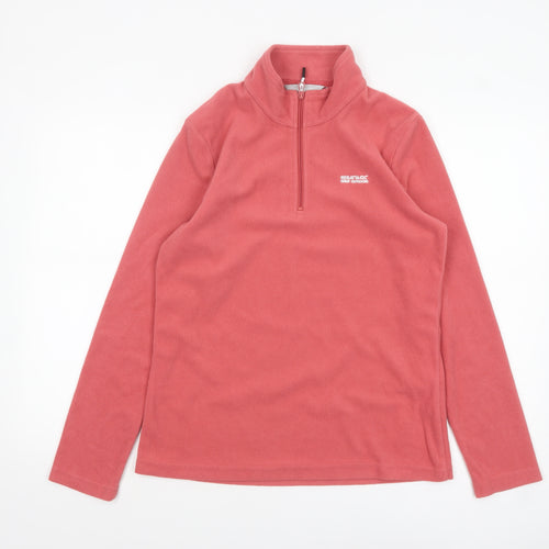 Regatta Women Pink Fleece Pullover 1/4 Zip Sweatshirt UK 10