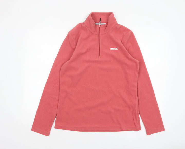 Regatta Women Pink Fleece Pullover 1/4 Zip Sweatshirt UK 10