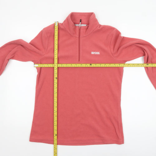Regatta Women Pink Fleece Pullover 1/4 Zip Sweatshirt UK 10