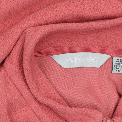 Regatta Women Pink Fleece Pullover 1/4 Zip Sweatshirt UK 10