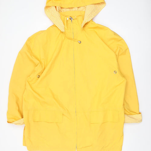 Marks and Spencer Women’s Yellow Hooded Rain Coat Jacket Size 16