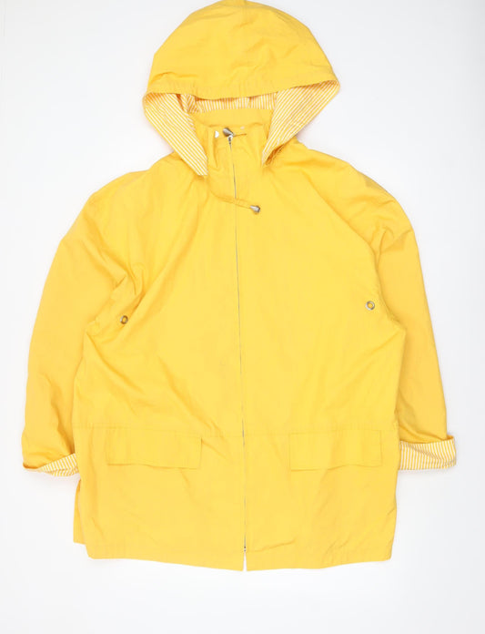 Marks and Spencer Women’s Yellow Hooded Rain Coat Jacket Size 16