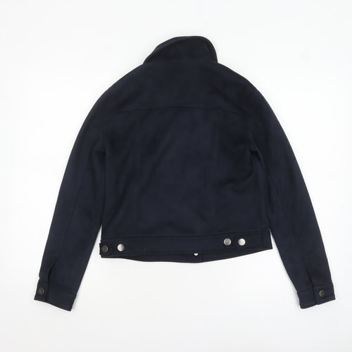 Primark Women's Blue Suede Look Button-Up Jacket Size 8