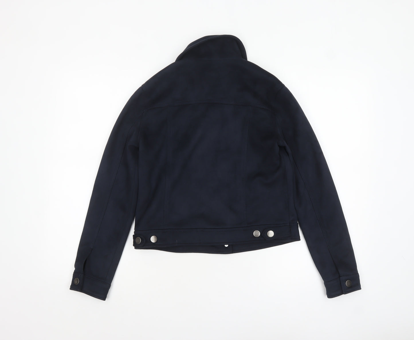 Primark Women's Blue Suede Look Button-Up Jacket Size 8