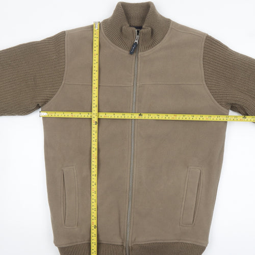 James Pringle Men’s Brown Small Full Zip Knit Fleece Jacket
