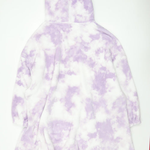 F&F Women’s Purple Tie Dye Hooded Fleece Robe One Size