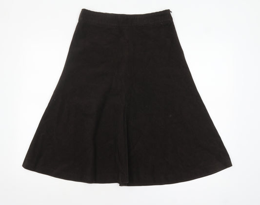 Zara Women Brown Corduroy A-Line Knee Length Skirt Size 10