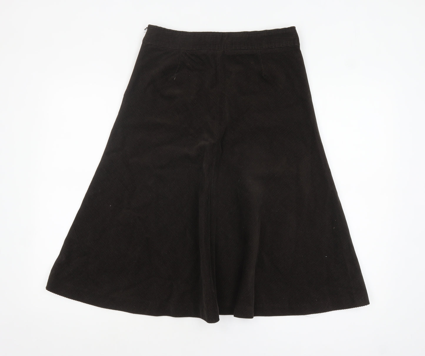 Zara Women Brown Corduroy A-Line Knee Length Skirt Size 10