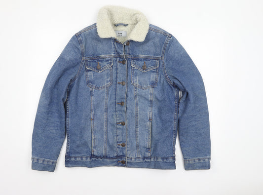New Look Women Blue Sherpa Lined Denim Jacket Size 10