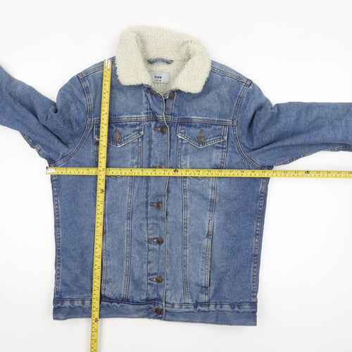 New Look Women Blue Sherpa Lined Denim Jacket Size 10