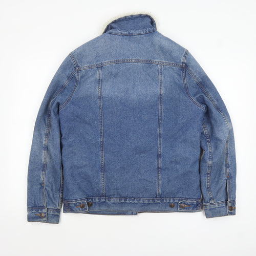 New Look Women Blue Sherpa Lined Denim Jacket Size 10