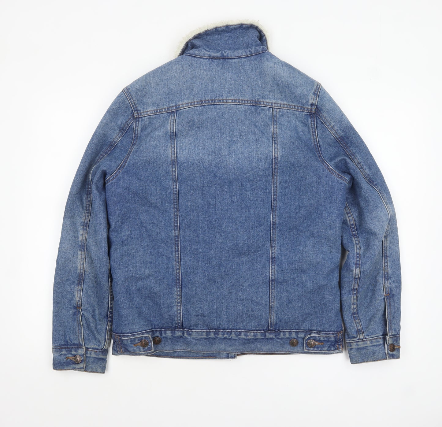 New Look Women Blue Sherpa Lined Denim Jacket Size 10